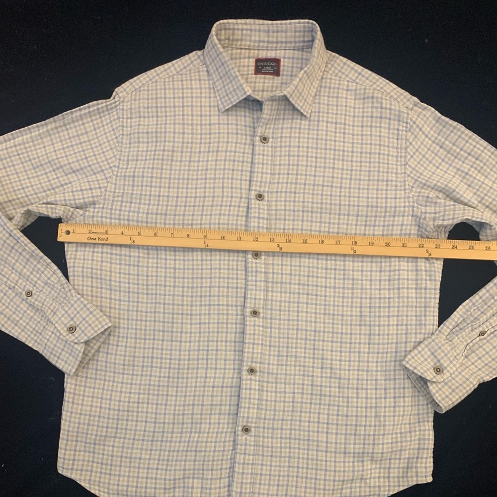 UNTUCKit Men’s Light Blue Plaid Button-Down Shirt - Picture 4 of 6